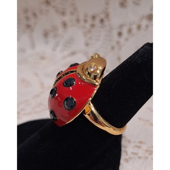 EUC Kate Spade New York Little Ladybug Cocktail Ring/Sz. 6 - Picture 2 of 7